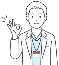 kotomos導入で前向きに業務を進める医療スタッフのイラスト